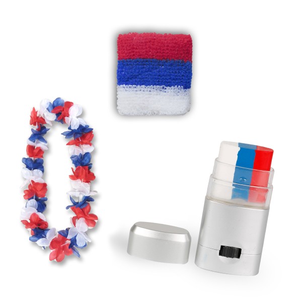 Sonia Originelli Fan-Paket Girls EM "USA" Amerika America Fußball Hawaiikette Schminke Schweißband