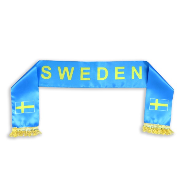 Sonia Originelli Fan-Paket "Schweden" Sweden WM EM Fußball Schal Hawaiikette Hut Schweissband Fahne Perücke