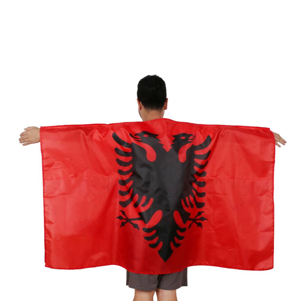 Sonia Originelli Fan Poncho "Albanien" Albania Umhang Flagge Fußball WM Länder