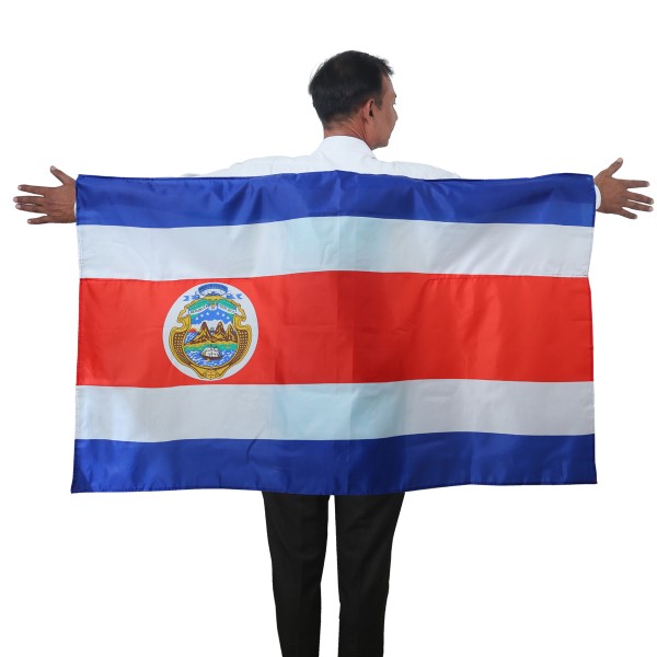 Sonia Originelli Fan Poncho "Costa Rica" Umhang Flagge Fußball WM Länder Cape