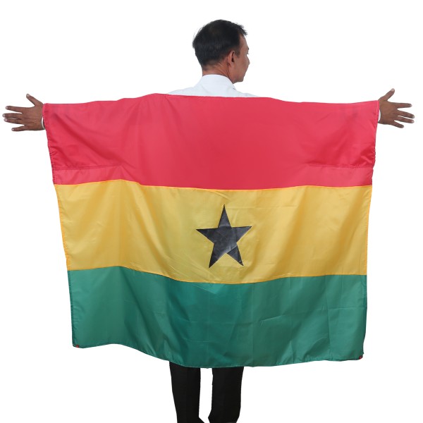 Sonia Originelli Fan Poncho "Ghana" Umhang Flagge Fußball WM Länder Cape