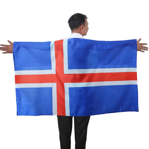 Sonia Originelli Fan Poncho "Island" Iceland Umhang Flagge Fußball WM Länder Cape