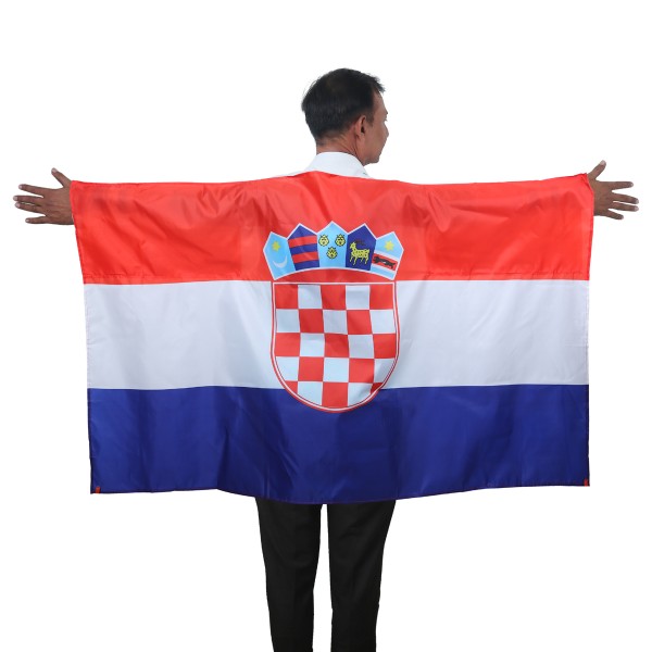 Sonia Originelli Fan Poncho "Kroatien" Croatia Umhang Flagge Fußball WM Länder Cape