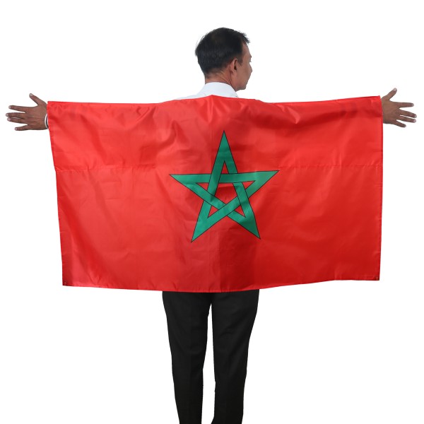 Sonia Originelli Fan Poncho "Marokko" Morocco Umhang Flagge Fußball WM Länder Cape