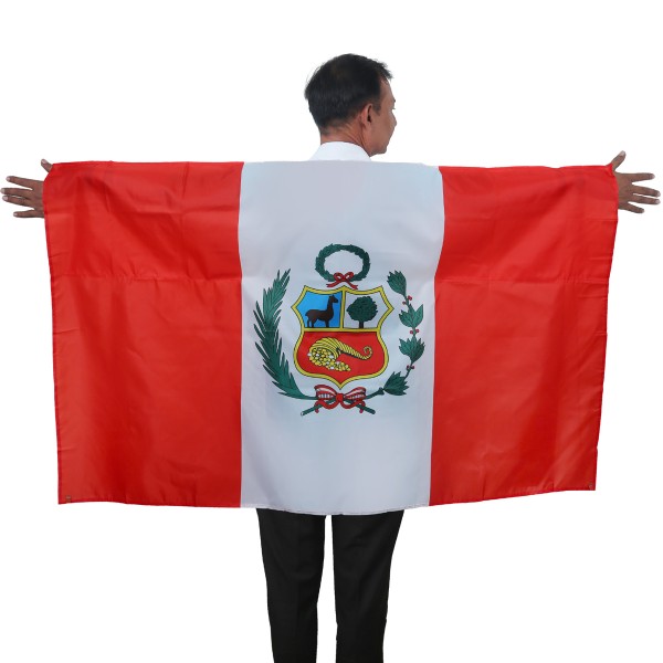 Sonia Originelli Fan Poncho "Peru" Umhang Flagge Fußball WM Länder Cape