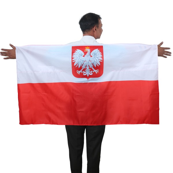 Sonia Originelli Fan Poncho "Polen" Poland Polska Umhang Flagge Fußball WM Länder Cape