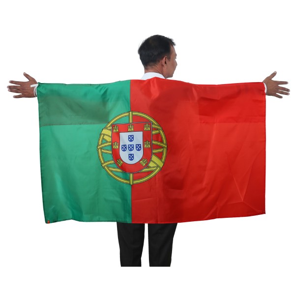 Sonia Originelli Fan Poncho "Portugal" Umhang Flagge Fußball WM Länder Cape