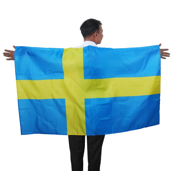 Sonia Originelli Fan Poncho "Schweden" Sweden Umhang Flagge Fußball WM Länder Cape