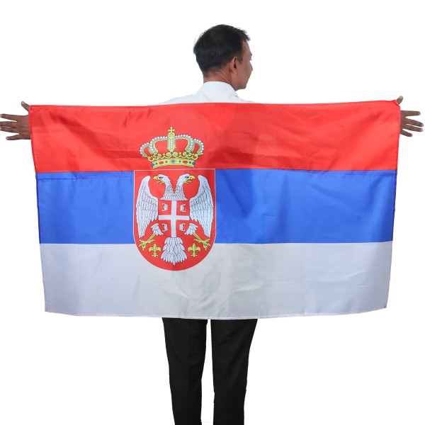Sonia Originelli Fan Poncho "Serbien" Serbia Umhang Flagge Fußball WM Länder Cape