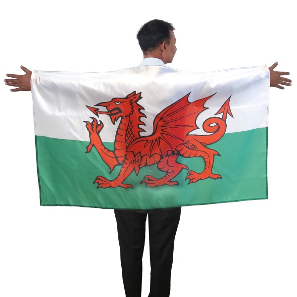 Sonia Originelli Fan Poncho "Wales" Umhang Flagge Fußball WM Länder Cape