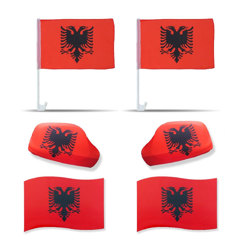 Sonia Originelli Fanpaket "Albanien" Albania Fußball Magnet Außenspiegel Flaggen