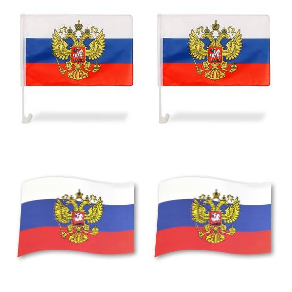 Sonia Originelli Fanpaket fürs Auto EM "Russland" Russia Fußball Flaggen 3D Magnet Fahren