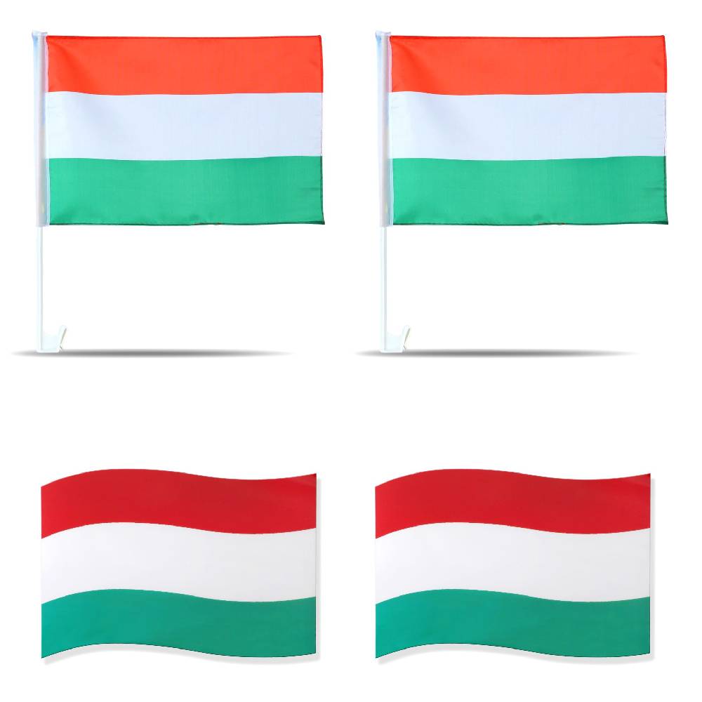 Sonia Originelli Fanpaket Fürs Auto EM "Ungarn" Hungary Fußball Flaggen 3D Magnet Fahren