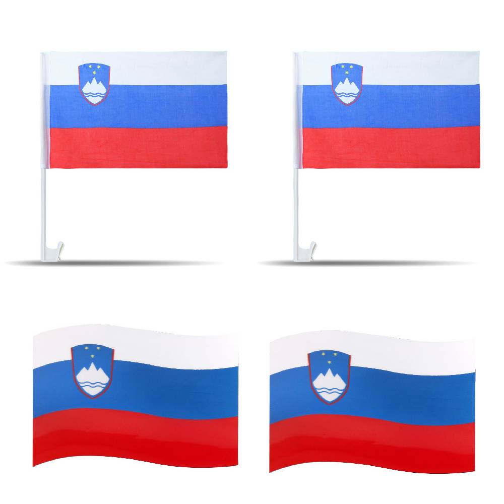 Sonia Originelli Fanpaket "Slowenien" Slovenia Fußball Flaggen Magnet Autofahnen