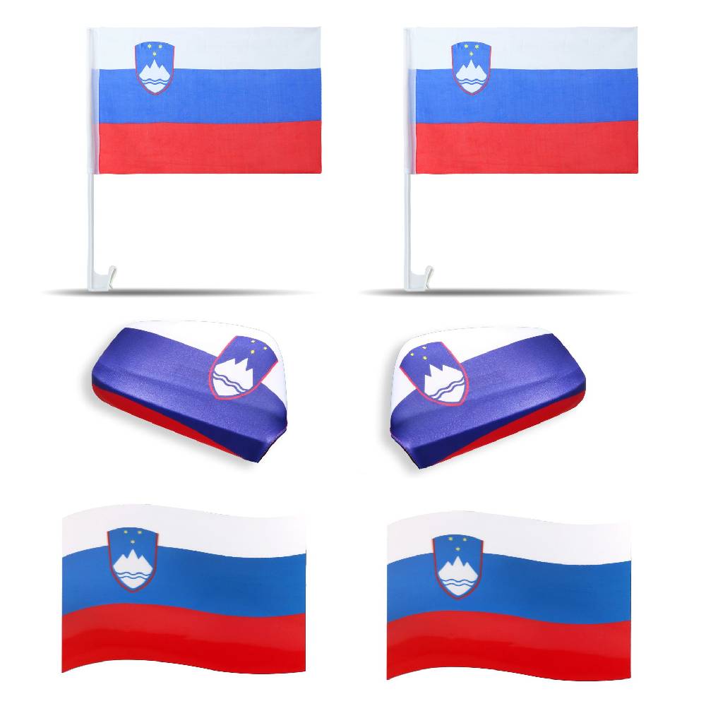 Sonia Originelli Fanpaket "Slowenien" Slovenia Fußball Magnet Außenspiegel Flaggen