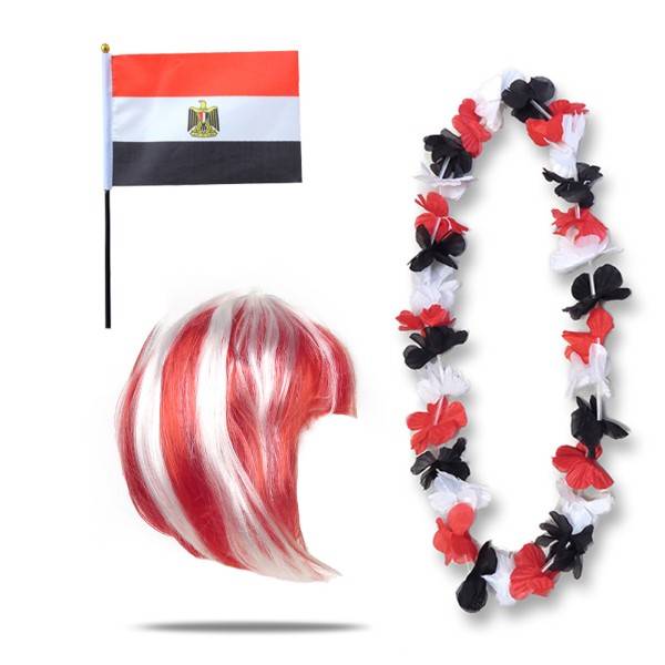 Sonia Originelli Fanset "Ägypten" Egypt Blumenkette Fahne Flagge Perücke Irokese