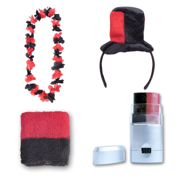 Sonia Originelli Fanset "Albanien" Albania Mini Zylinder Haarreif Blumenkette Schminkstift Schweißband