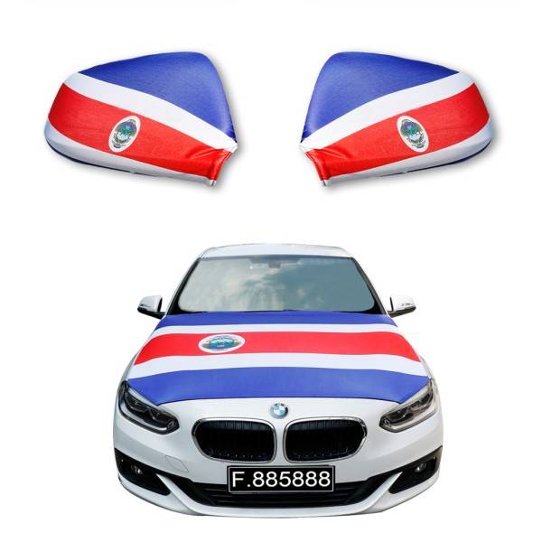 Sonia Originelli Fanset Auto EM "Costa Rica" Fußball Motorhaube Außenspiegel Flagge