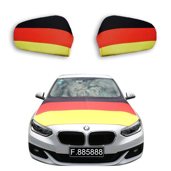 Sonia Originelli Fanset Auto EM "Deutschland" Germany Fußball Motorhaube Außenspiegel Flagge