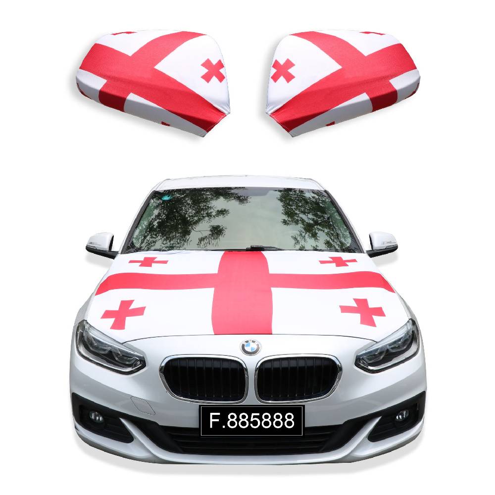 Sonia Originelli Fanset Auto EM "Georgien" Georgia Fußball Motorhaube Außenspiegel Flagge