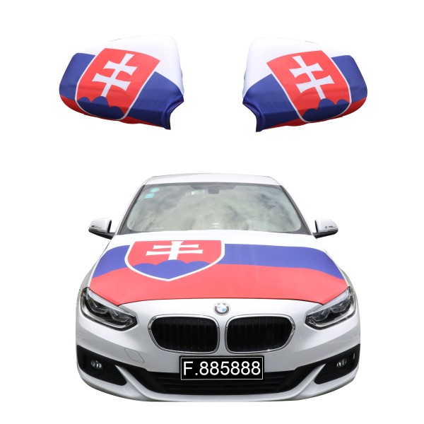Sonia Originelli Fanset Auto EM "Slowakei" Slovakia Fußball Motorhaube Außenspiegel Flagge