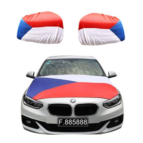 Sonia Originelli Fanset Auto EM "Tschechien" Czech Republic Fußball Motorhaube Außenspiegel Flagge