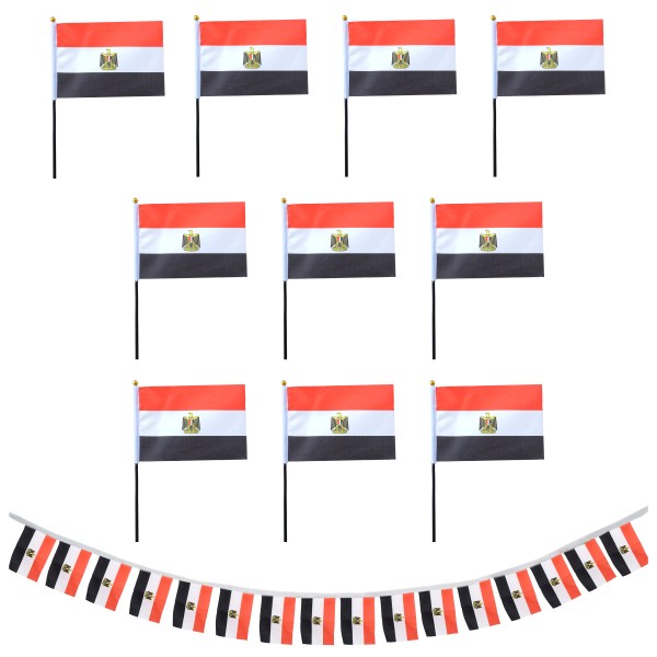 Sonia Originelli FANSET EM Fußball "Aegypten" Egypt Girlande 10x Handflaggen