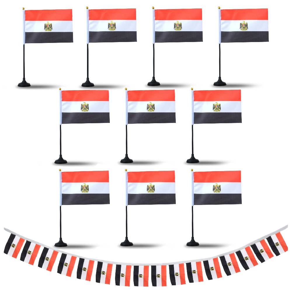 Sonia Originelli FANSET EM Fußball "Ägypten" Egypt Girlande 10x Handflaggen