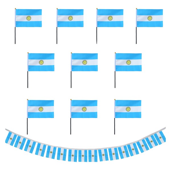Sonia Originelli FANSET EM Fußball "Argentinien" Argentina Girlande 10x Handflaggen