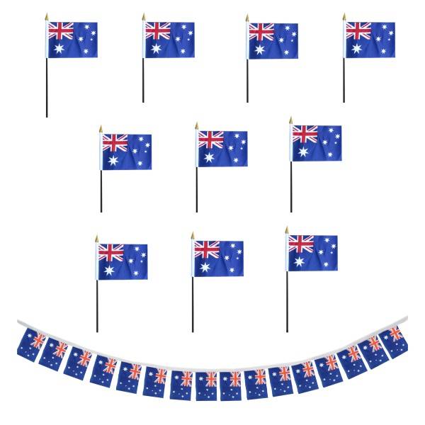 Sonia Originelli FANSET EM Fußball "Australien" Australia Girlande 10x Handflaggen