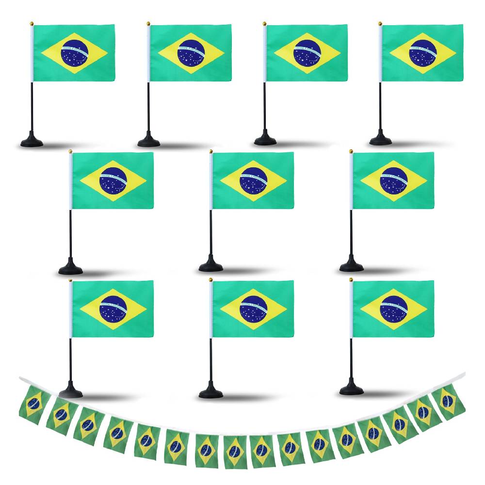 Sonia Originelli FANSET EM Fußball "Brasilian" Brazil Girlande 10x Handflaggen