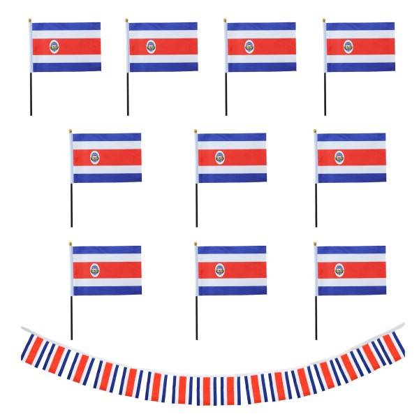 Sonia Originelli FANSET EM Fußball "Costarica" Costarica Girlande 10x Handflaggen