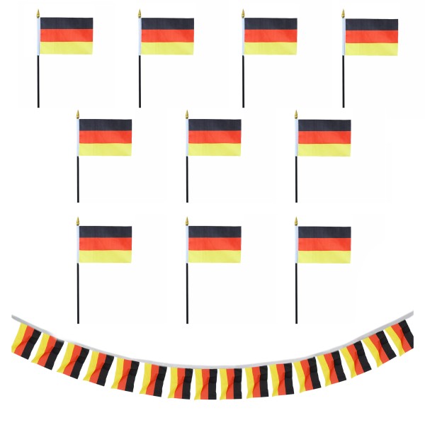 Sonia Originelli FANSET EM Fußball "Deutschland" Germany Girlande 10x Handflaggen