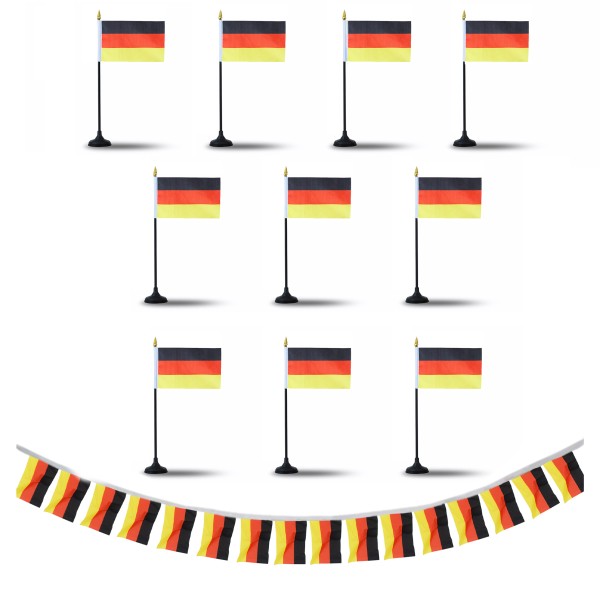 Sonia Originelli FANSET EM Fußball "Deutschland" Germany Girlande Handflaggen Tischhalter