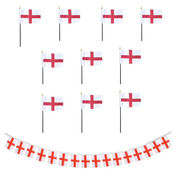 Sonia Originelli FANSET EM Fußball "England" Girlande 10x Handflaggen