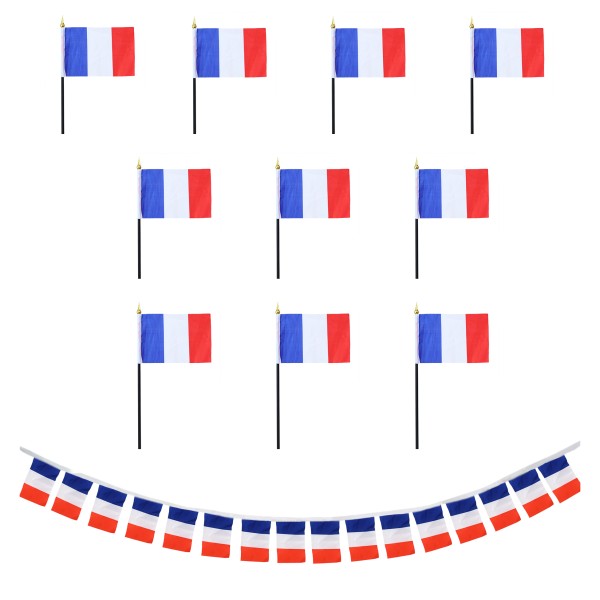 Sonia Originelli FANSET EM Fußball "Frankreich" France Girlande 10x Handflaggen