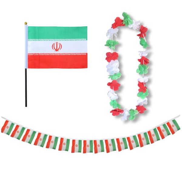 Sonia Originelli FANSET EM Fußball "Iran" Ian Girlande Mini Hand Flagge Hawaiikette