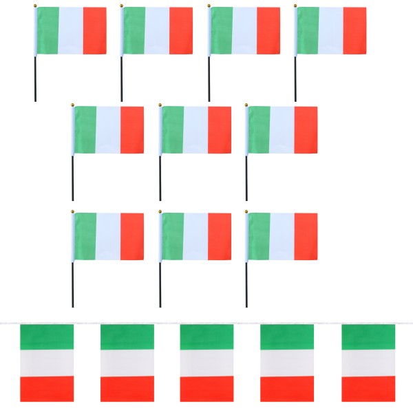 Sonia Originelli FANSET EM Fußball "Italien" Italy Girlande 10x Handflaggen