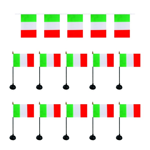 Sonia Originelli FANSET EM Fußball "Italien" Italy Girlande Handflaggen Tischhalter