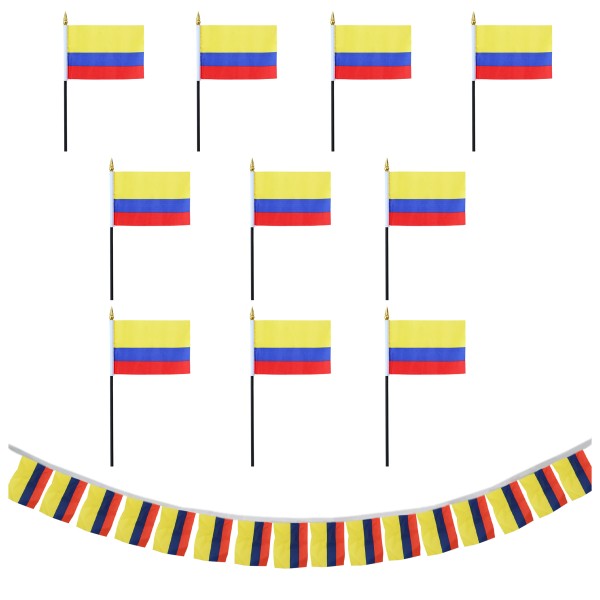Sonia Originelli FANSET EM Fußball "Kolombien" Colombia Girlande 10x Handflaggen