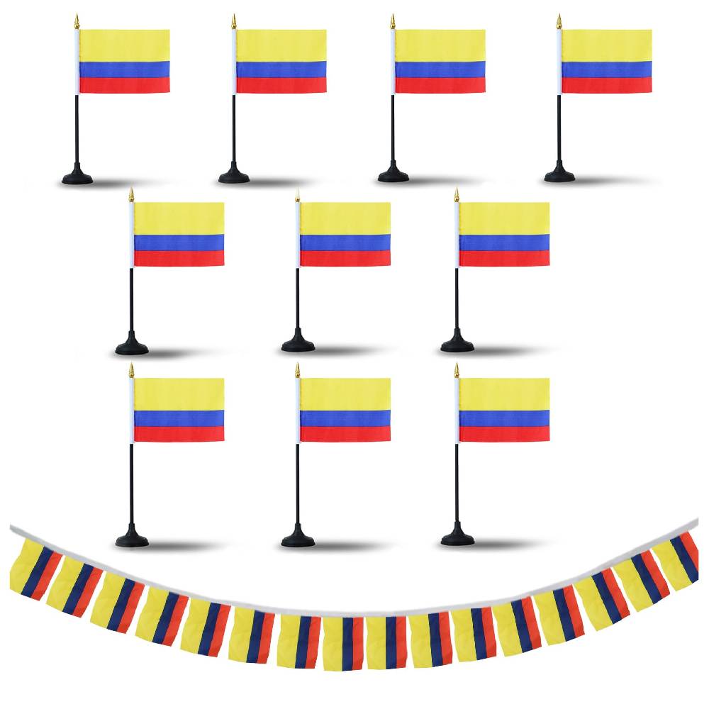 Sonia Originelli FANSET EM Fußball "Kolumbien" Colombia Girlande Handflaggen Tischhalter