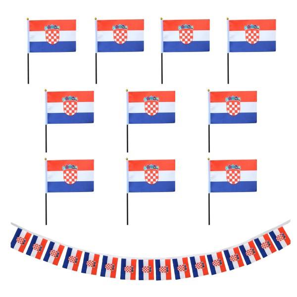 Sonia Originelli FANSET EM Fußball "Kroatien" Croatia Girlande 10x Handflaggen