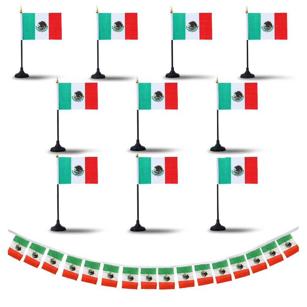 Sonia Originelli FANSET EM Fußball "Mexiko" Mexico Girlande Handflaggen Tischhalter