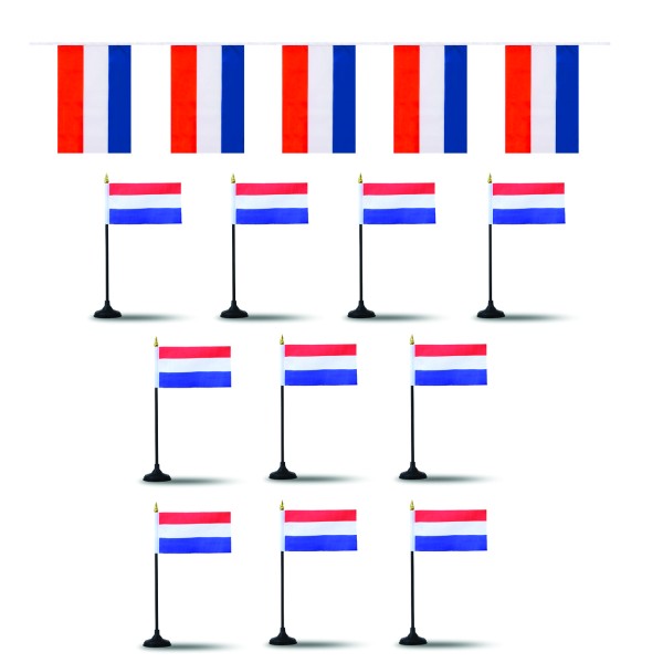 Sonia Originelli FANSET EM Fußball "Niederlande" Girlande Handflaggen Tischhalter