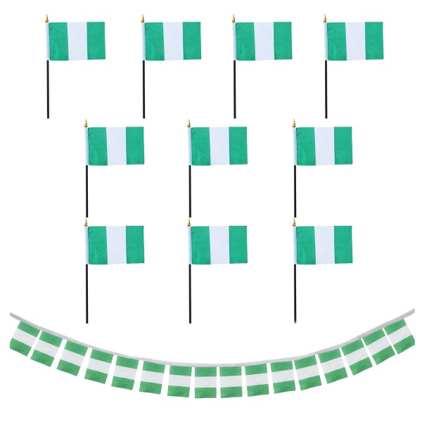 Sonia Originelli FANSET EM Fußball "Nigeria" Nigeria Girlande 10x Handflaggen