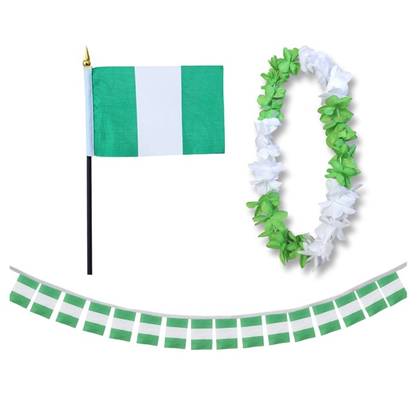 Sonia Originelli FANSET EM Fußball "Nigerien" Nigrisch Girlande Mini Hand Flagge Hawaiikette