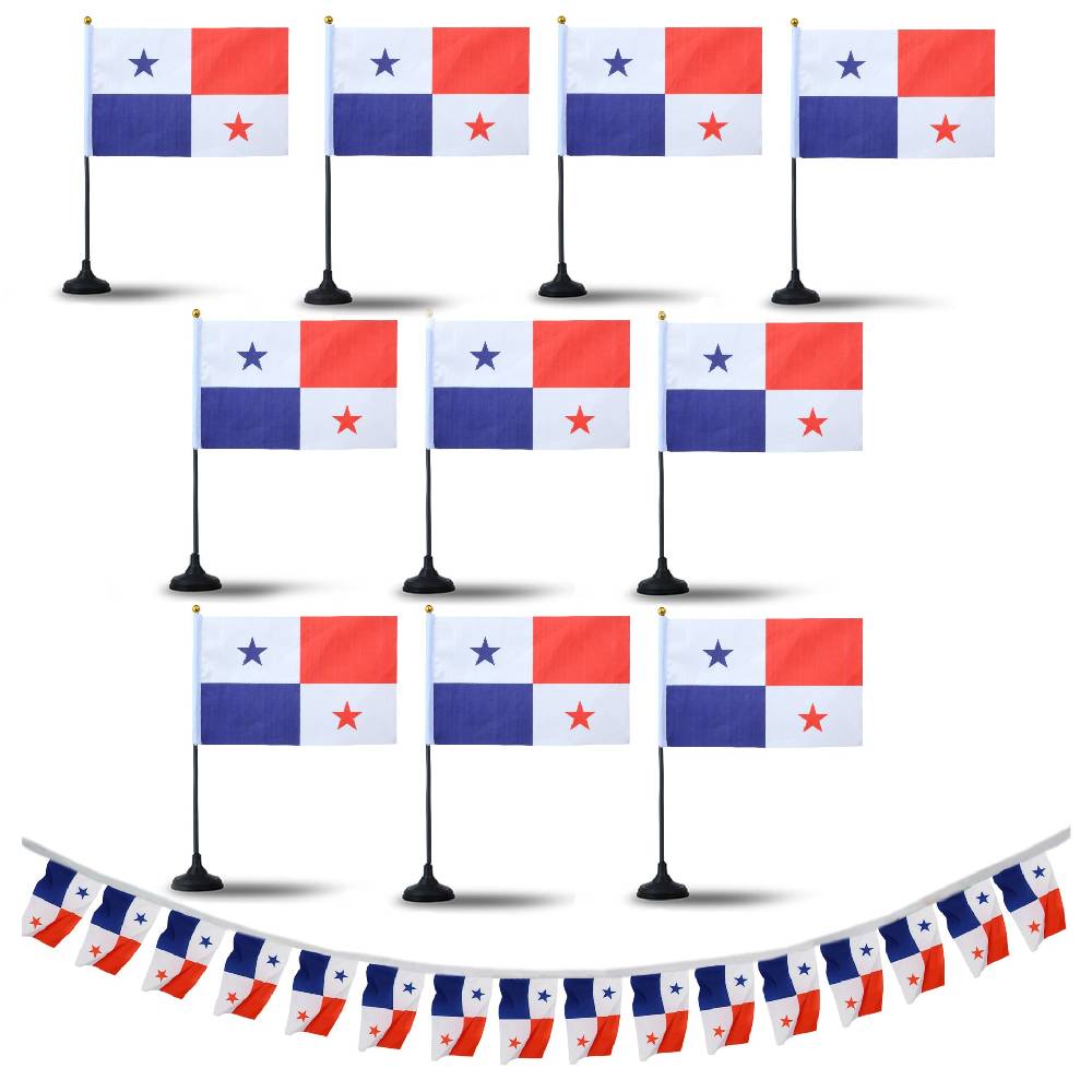 Sonia Originelli FANSET EM Fußball "Panama" Girlande Handflaggen Tischhalter