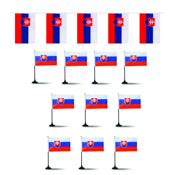 Sonia Originelli FANSET EM Fußball "Slowakei" Girlande Handflaggen Tischhalter