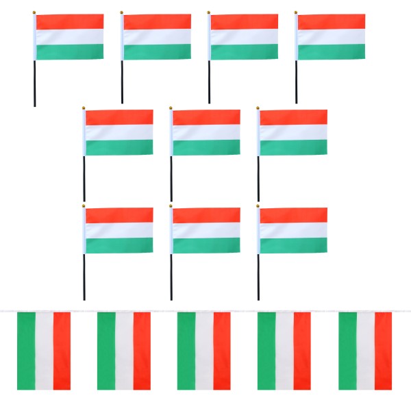 Sonia Originelli FANSET EM Fußball "Ungarn" Hungary Girlande 10x Handflaggen