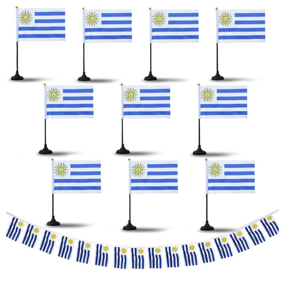 Sonia Originelli FANSET EM Fußball "Uruguay" Girlande Handflaggen Tischhalter Kopie